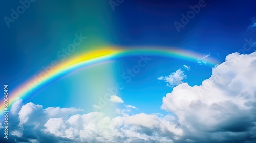 Fantastic Vivid Rainbow Sky view  Beautiful sky and clouds with rainbow background