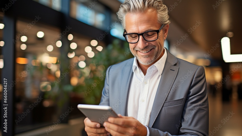 senior businessperson using a tablet computer at work. senior businessperson using a tablet computer at work.
