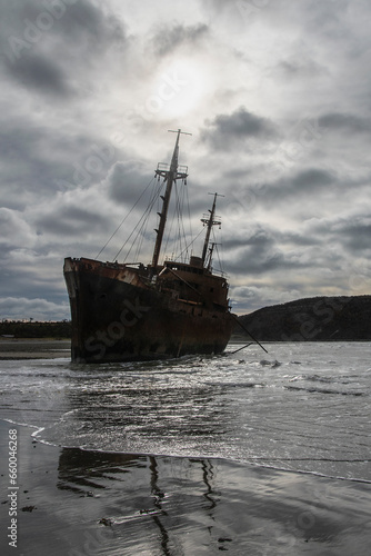 Aground ship at cabo san pablo beach, argentina © danflcreativo