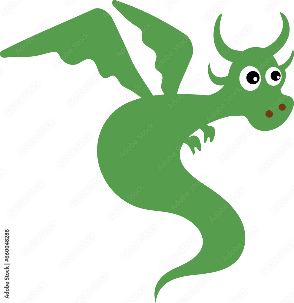Green cartoon dragon for decoration and design. Green cartoon dragon for decoration and design.