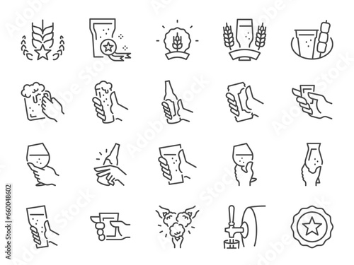 Beer festival icon set. It included liquor, alcohol, party, hang out, and more icons. Editable Vector Stroke.