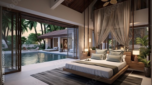 Luxurious bedroom interior ...