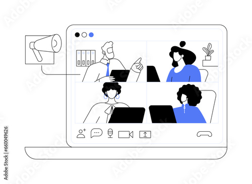Videoconference chat abstract concept vector illustration.
