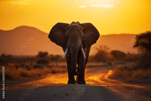 Large elephant in natural habitat