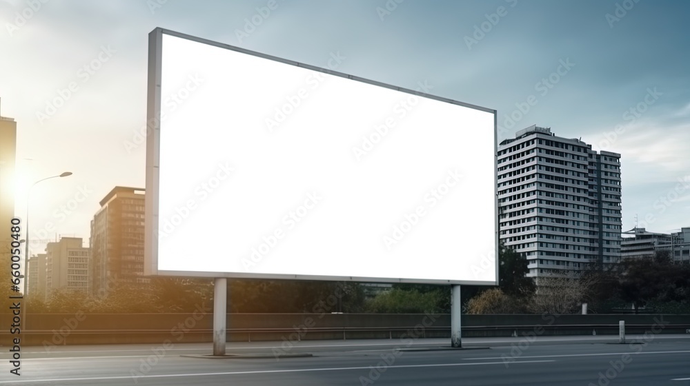 Fototapeta premium Advertising mock up blank billboard with copy space for your text content public information board billboard blank for outdoor advertising poster