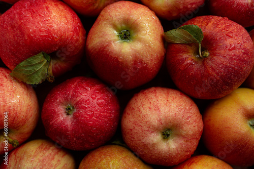 Apples of red-yellow color close-up