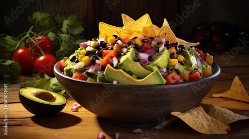 Healthy salad with avocado ...