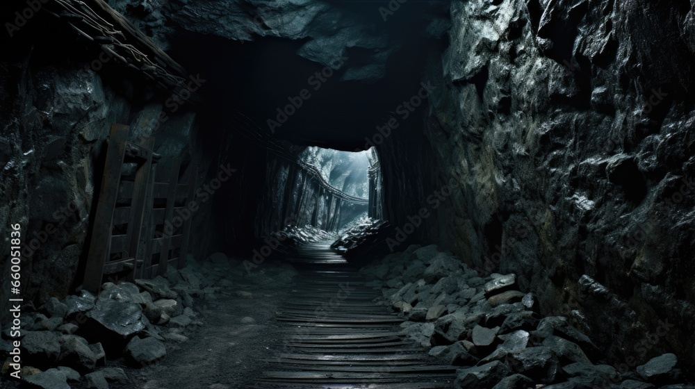 Historical coal mine tunnel