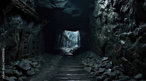 Historical coal mine tunnel