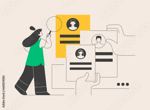 Job seekers abstract concept vector illustration.