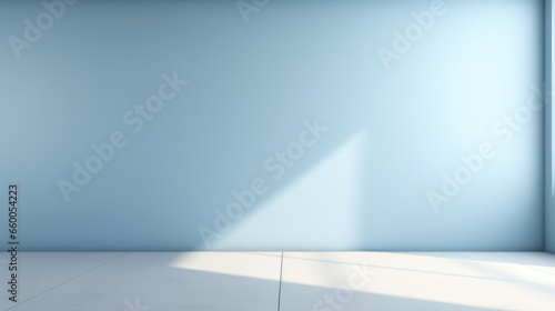 Blue Blank Background Wall With Lighting