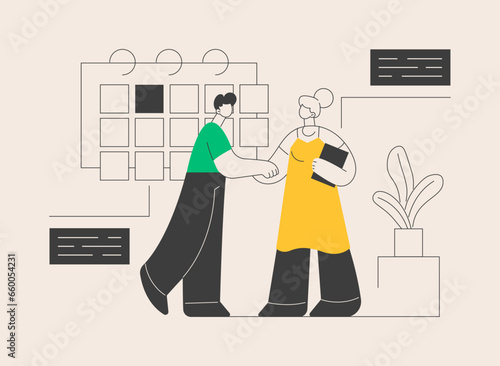 Arrange appointment abstract concept vector illustration.