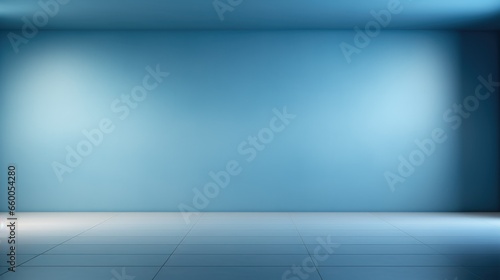 Blue Blank Background Wall With Lighting