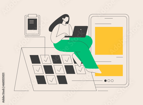 Regular blog posts abstract concept vector illustration.