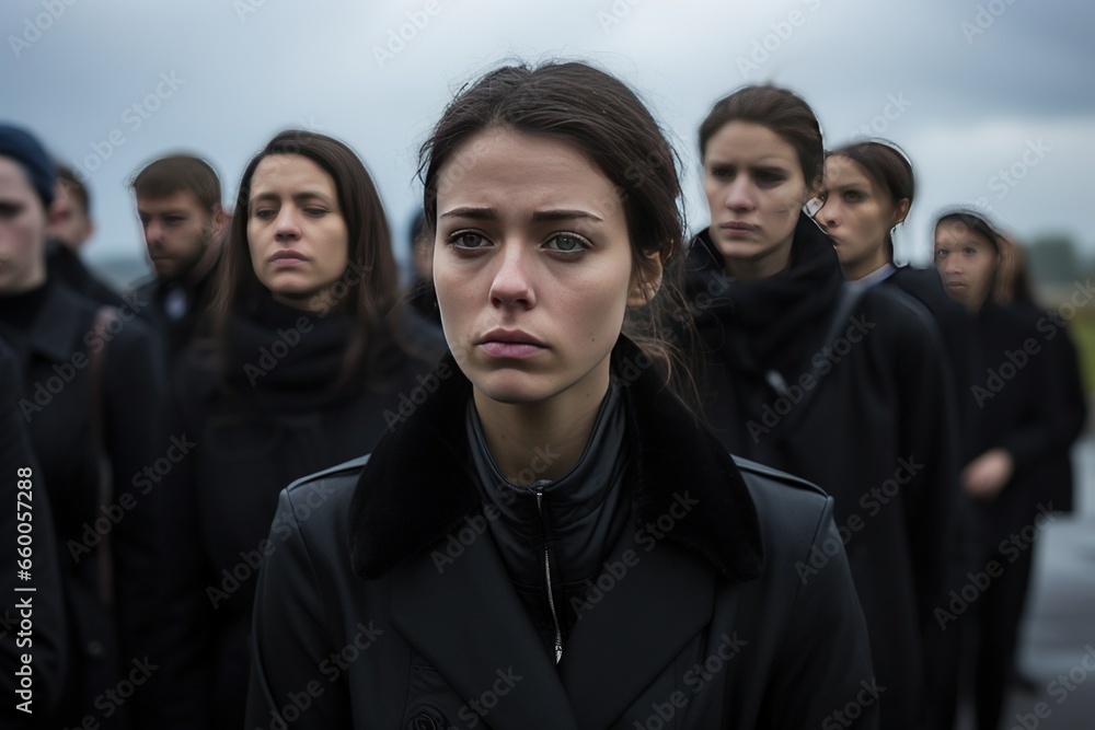 Portrait of a young sad women, Funeral concept. Portrait of a young sad women, Funeral concept.