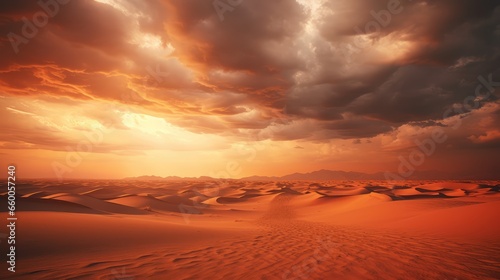 sunset over the desert - generative ai © BrandwayArt