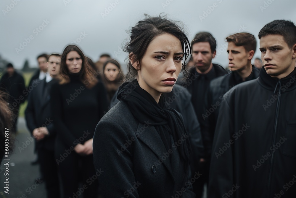 Portrait of a young sad women, Funeral concept. Portrait of a young sad women, Funeral concept.