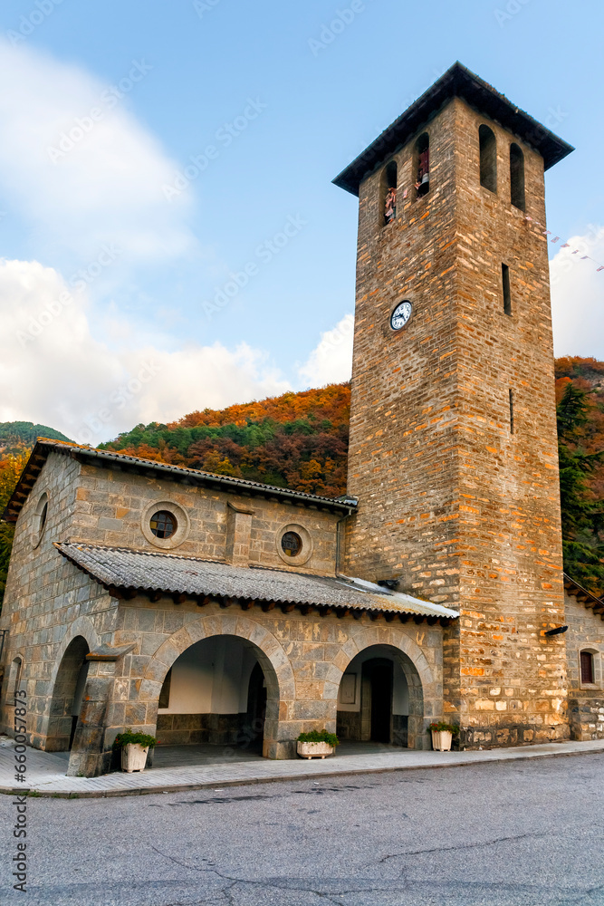 Church in Sarvisé. Huesca. Aragon. Spain. Europe. Church in Sarvisé. Huesca. Aragon. Spain. Europe.