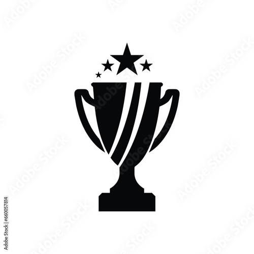 Winner trophy icon vector, symbol of victory event color editable on white background