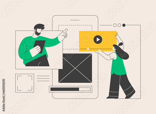 UI and UX design abstract concept vector illustration.