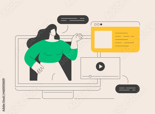 Public speakers profiles abstract concept vector illustration.