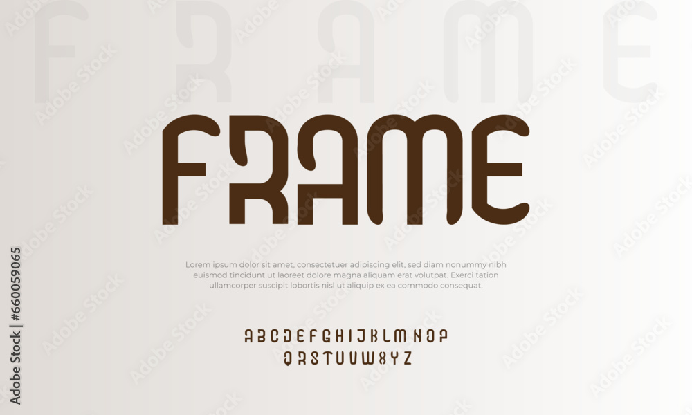 Modern abstract digital alphabet font. Minimal typography, Creative urban sport fashion futuristic font and with numbers. vector illustration