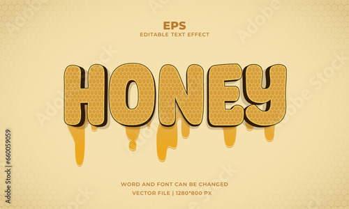 Honey editable vector text effect