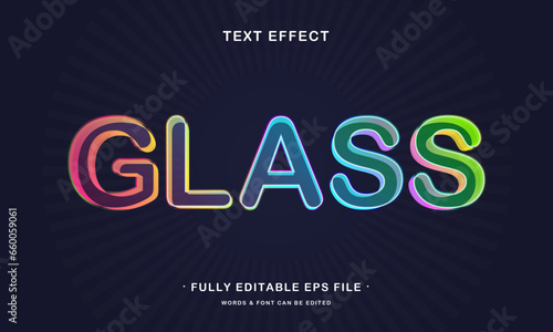 Glass editable vector text effect