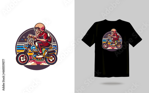 Motocross adventure vector for clothing, biker t-shirt design for motorcycle lovers vintage atv t-shirt motorcycle design photo