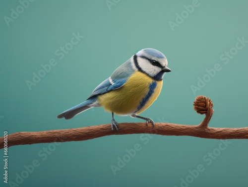 blue tit bird in a fine art even background generatieve ai