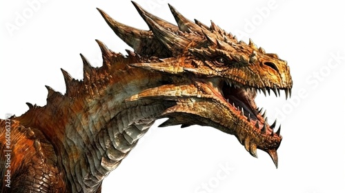 Epic Dragon portrait on white background