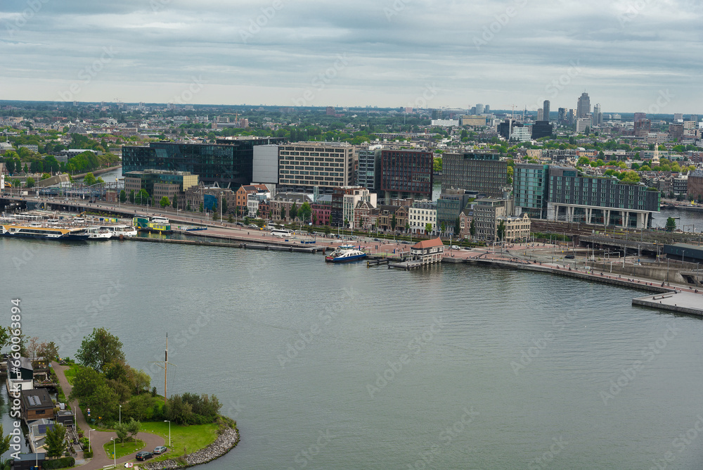 Amsterdam panoramic view from an a'dam lookout observation tower