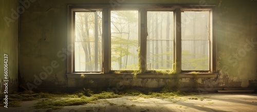 Abandoned house with mold and natural light