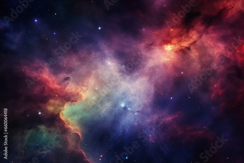 Celestial background in mesmerizing colors and patterns of a nebula in outer space. Generative AI