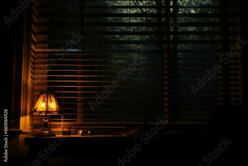 Moody atmosphere with blinds and shutters, hinting at clandestine affairs