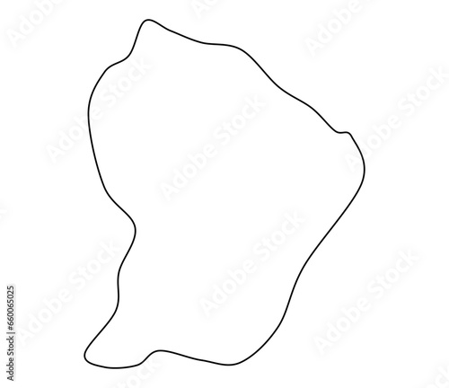 Billede på lærred french guiana map, french guiana vector, french guiana outline, french guiana