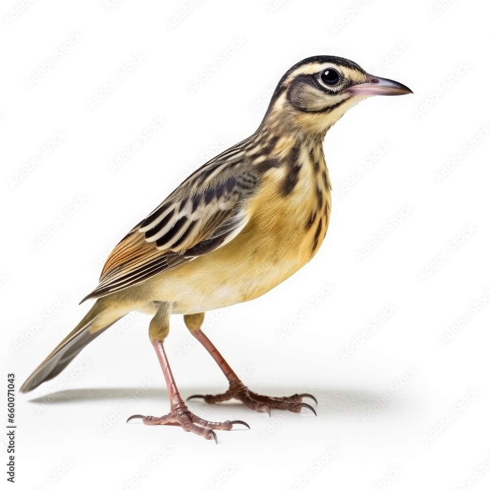 Olive-backed pipit bird isolated on white background. Olive-backed pipit bird isolated on white background.