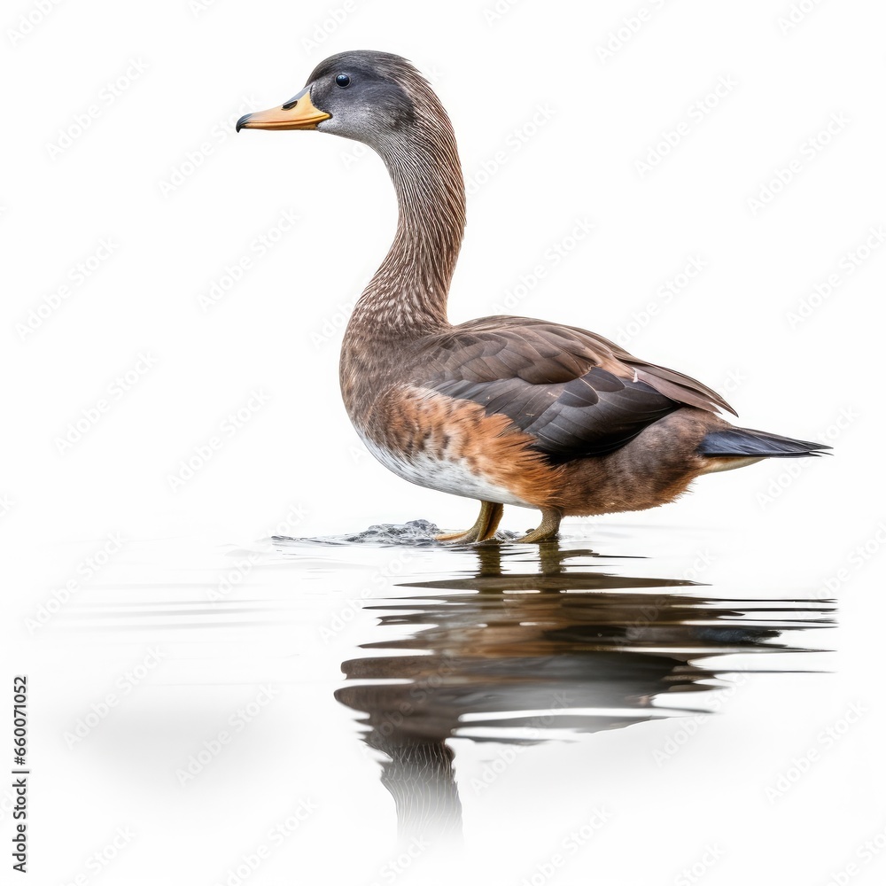 Pied-billed grebe bird isolated on white background. Pied-billed grebe bird isolated on white background.