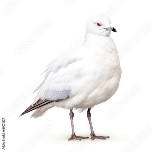 Short-billed gull bird isolated on white background. © Razvan