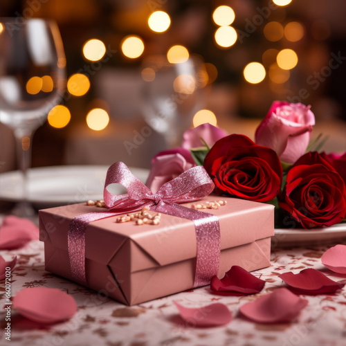 Valentine's day gift with roses © Oksana