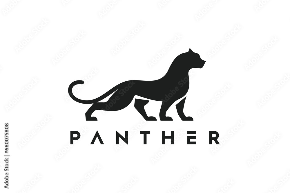 Elegant Panther logo. Jaguar Leopard premium logo design