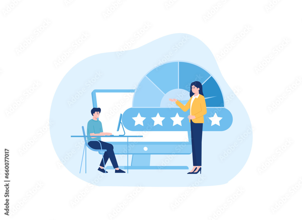 Website speed test concept flat illustration Website speed test concept flat illustration