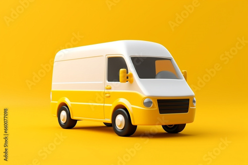 Minibus isolated template of minivan on white for vehicle branding, corporate identity