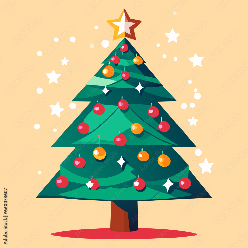 Vector editable de árbol de Navidad en estilo moderno. Postal, tarjeta navideña, felicitación. Felices fiestas. Vector editable de árbol de Navidad en estilo moderno. Postal, tarjeta navideña, felicitación. Felices fiestas.