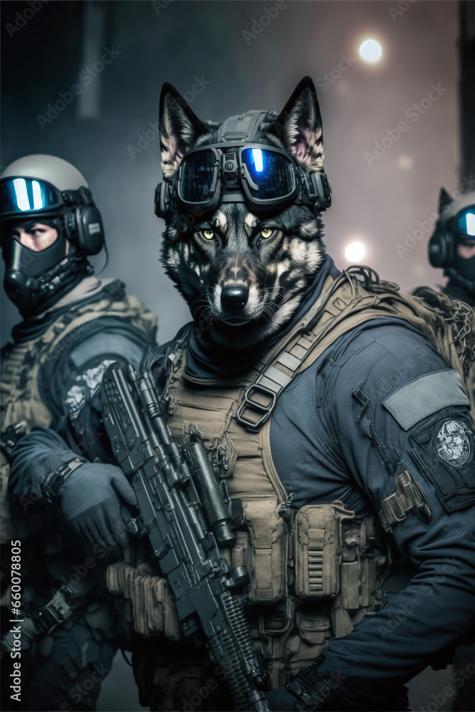 Dods soldiers in military uniform with machine guns and other weapons. Dods soldiers in military uniform with machine guns and other weapons.