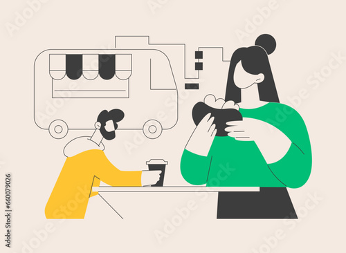 Street food abstract concept vector illustration.