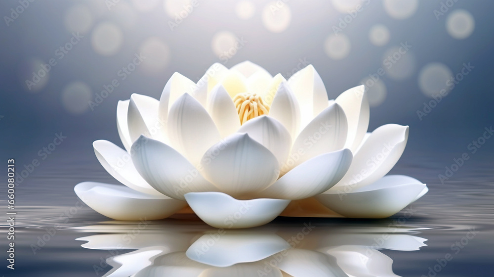 A beautiful close-up of a delicate white lotus blossom.