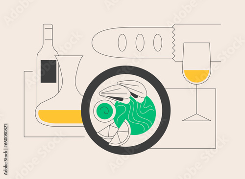 French cuisine abstract concept vector illustration.