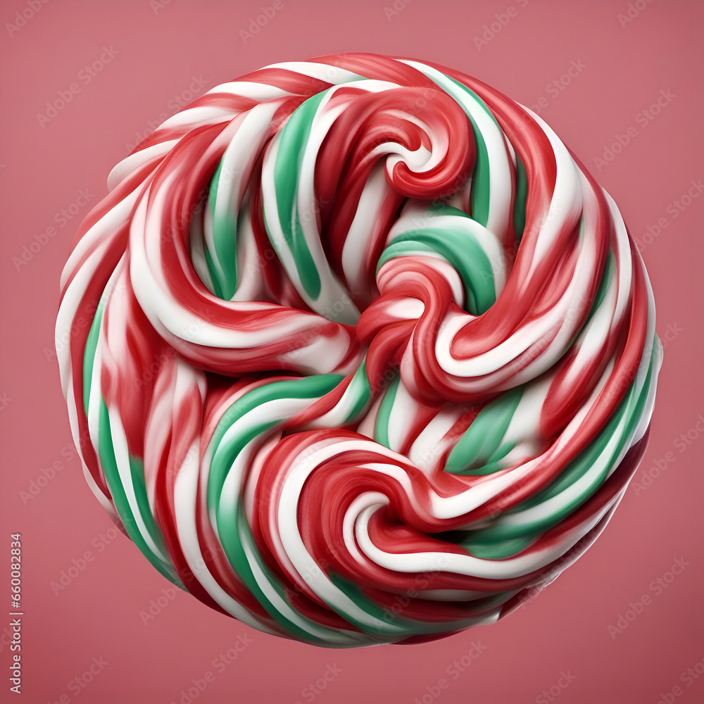 Lollipop in the form of a spiral on a pink background