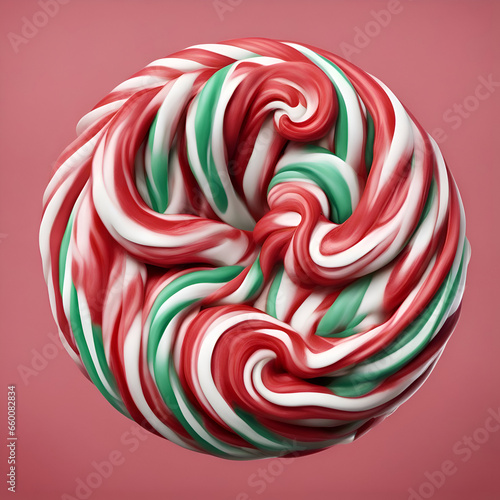 Lollipop in the form of a spiral on a pink background